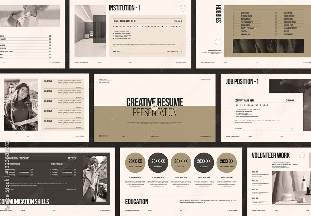 Resume Presentation Template Design Layout Stock Template | Adobe Stock