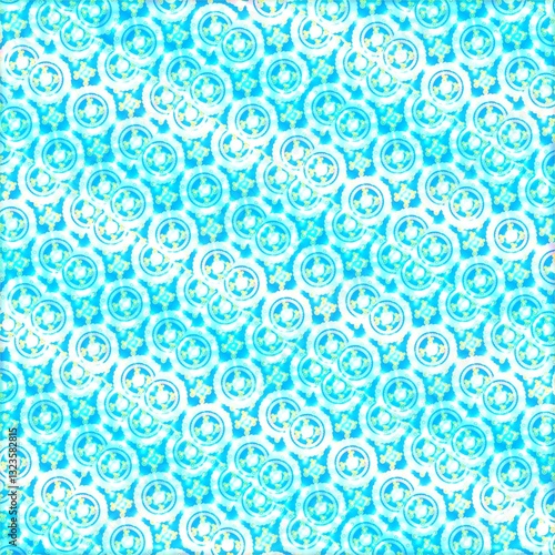 Bright blue pattern for  fabric design