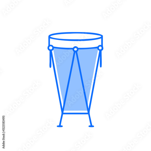 Simple Blue Drum Percussion Instrument Vector Illustration