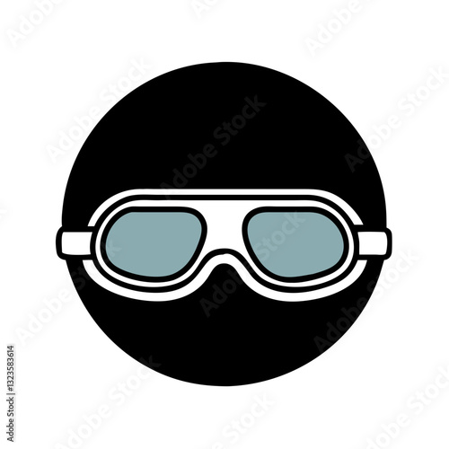 Cool Vector Illustration of Protective Swim Goggles for Water Sports and Safety