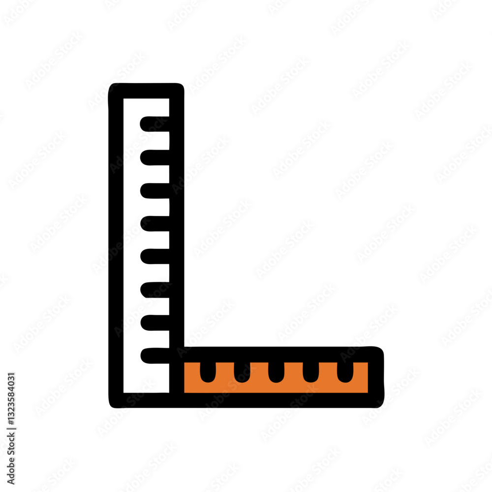 Vector Illustration of L Shaped Ruler for Design and Measurement Vector Illustration of L Shaped Ruler for Design and Measurement