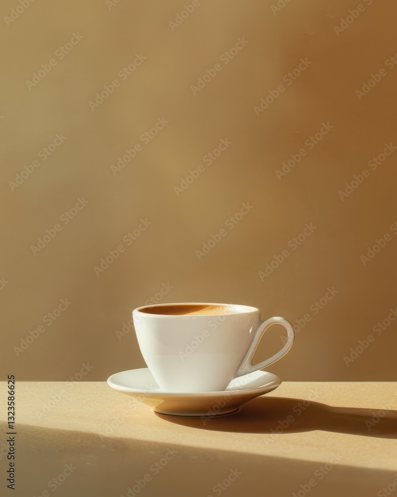 Minimalist Elegant Espresso Cup with Perfect Crema on a Neutral Background Minimalist Elegant Espresso Cup with Perfect Crema on a Neutral Background