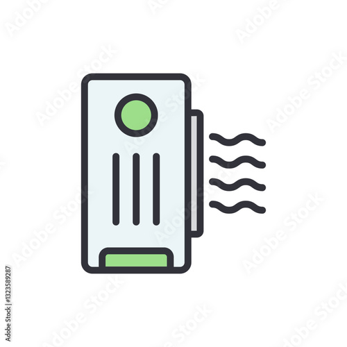 Air purifier colored icons, minimalist vector illustration ,simple transparent graphic element .Isolated on white background