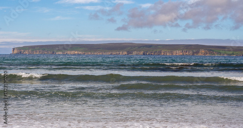 Beautiful scenery accross the bay at Castletown, Thurso, Highlands, Scotland, UK