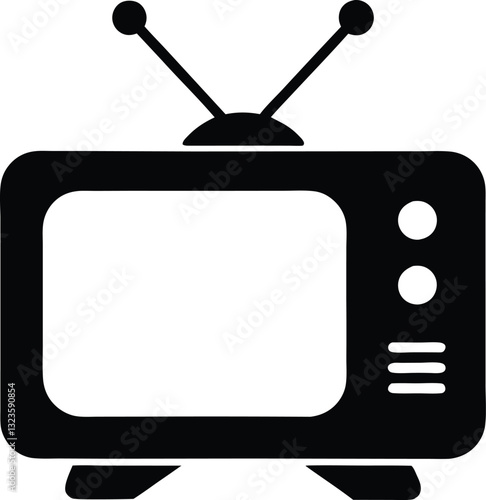 television silhouette vector, old television icon