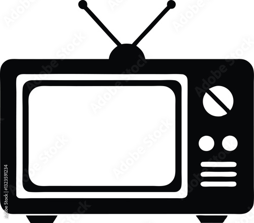 television silhouette vector, old television icon