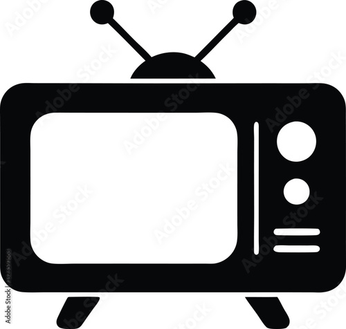 television silhouette vector, old television icon
