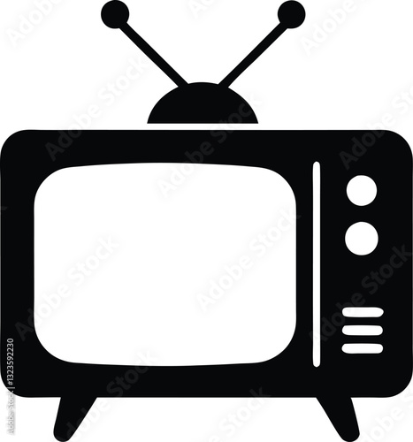 television silhouette vector, old television icon
