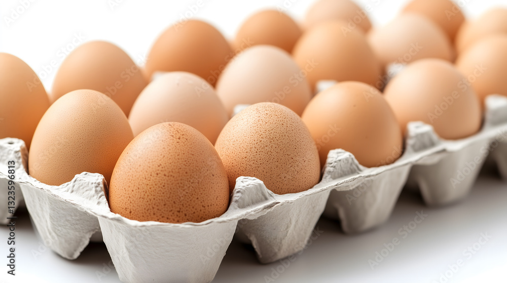 Eggs in a carton isolated on White background.
Eggs in a carton isolated on White background.