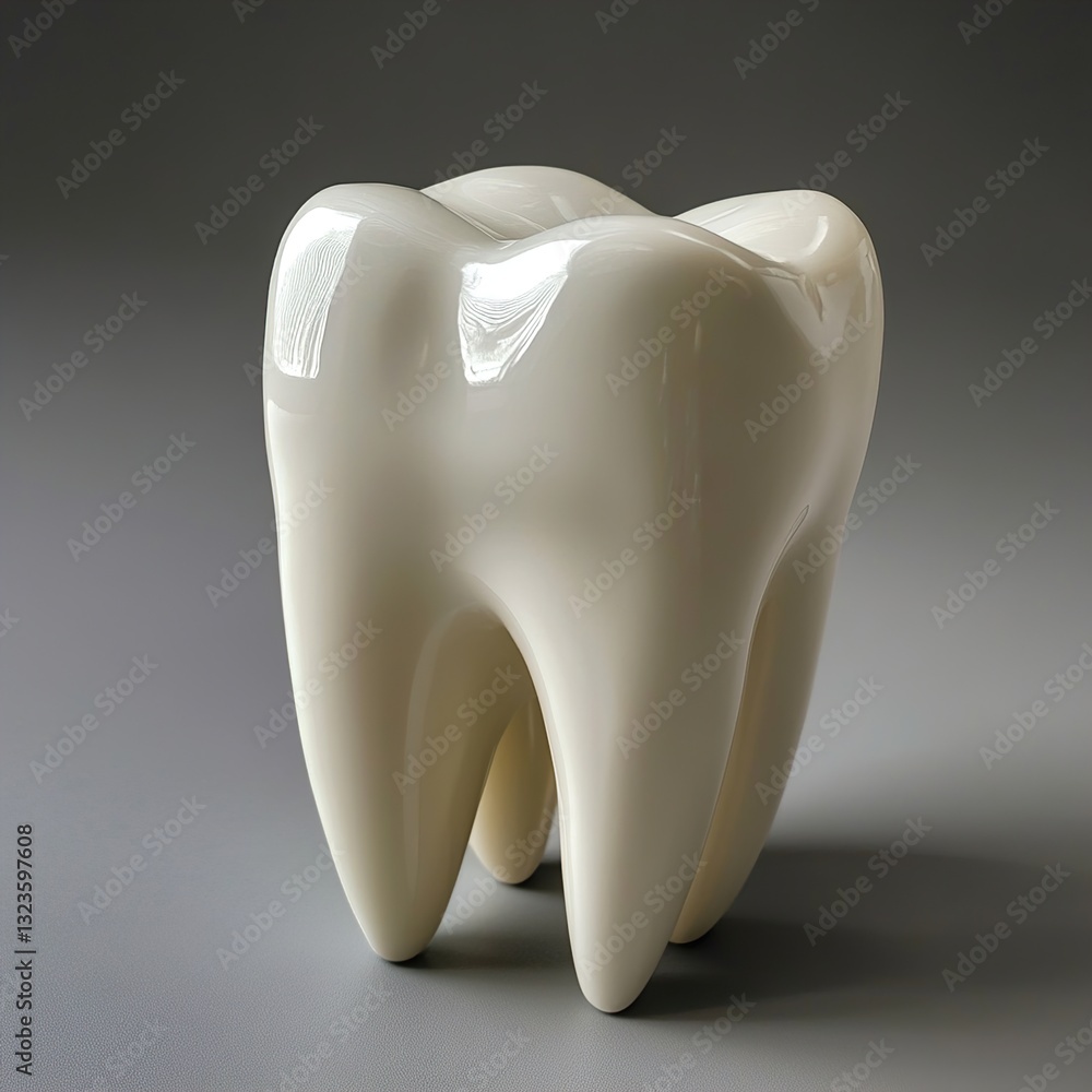 A Close-Up of a Single, Gleaming Tooth A Close-Up of a Single, Gleaming Tooth