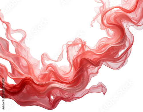 Flowing pink fabric with transparent background