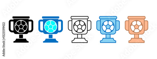 Trophey Icon Set Multiple Style Collection