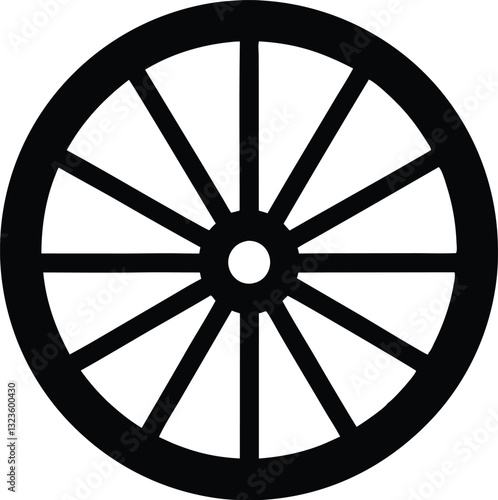 wagon wheel silhouette  icon, wheel vector silhouette