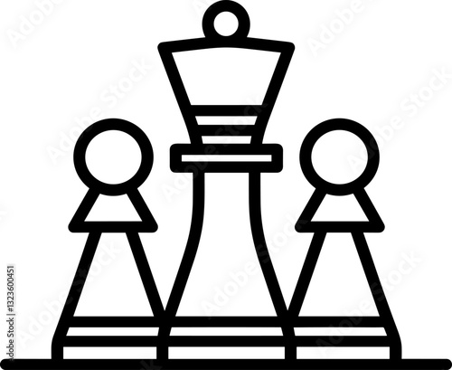 Chess Pieces: King and Pawns in Strategic Formation - A Game of Strategy