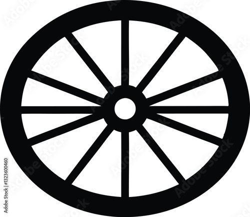wagon wheel silhouette  icon, wheel vector silhouette