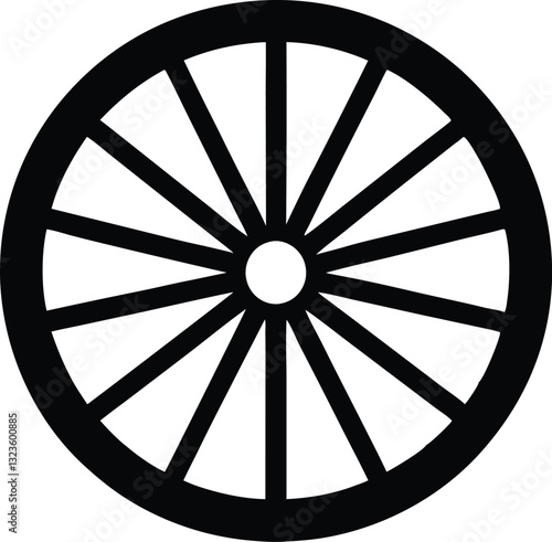 wagon wheel silhouette  icon, wheel vector silhouette