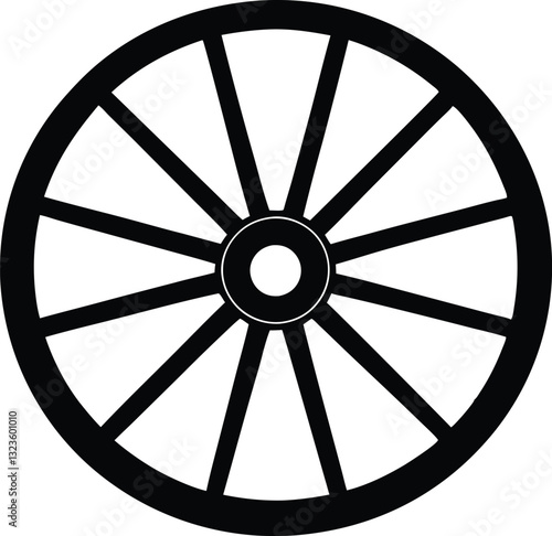 wagon wheel silhouette  icon, wheel vector silhouette