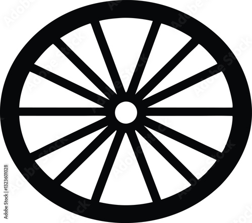 wagon wheel silhouette  icon, wheel vector silhouette