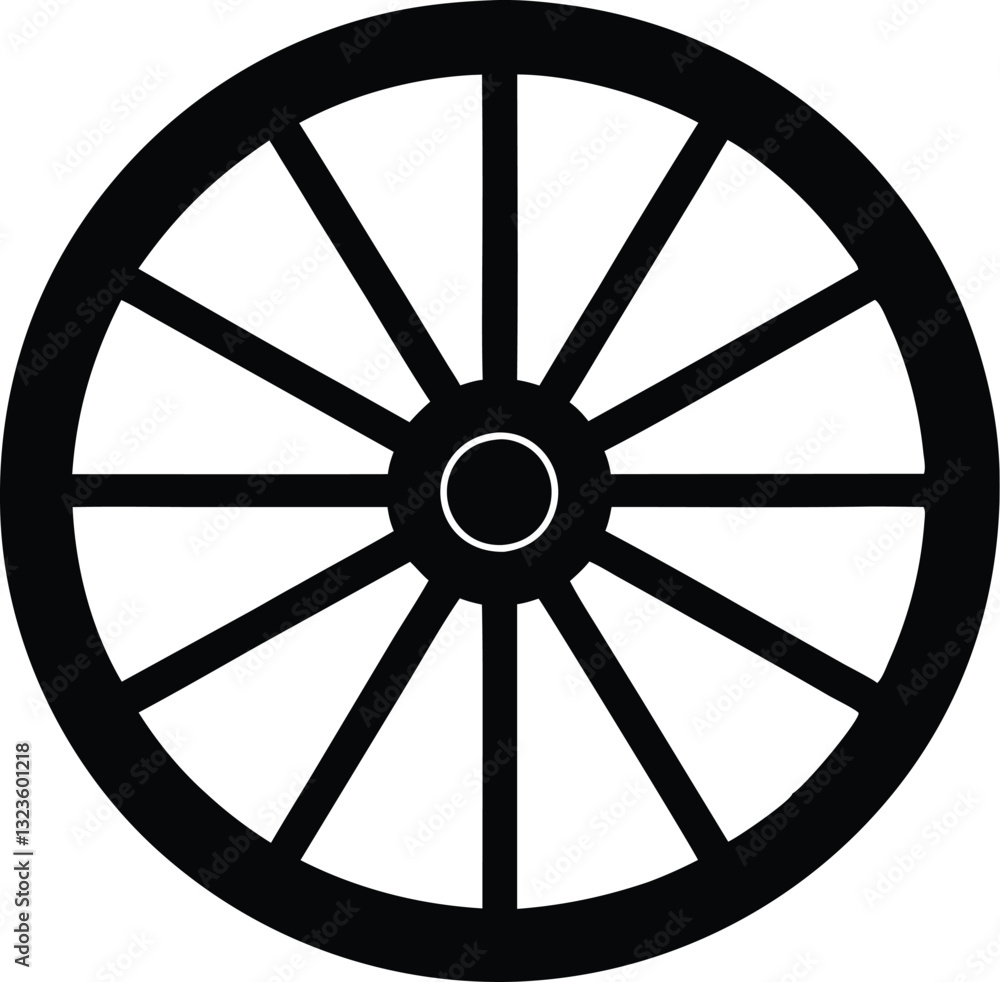 wagon wheel silhouette icon, wheel vector silhouette wagon wheel silhouette icon, wheel vector silhouette