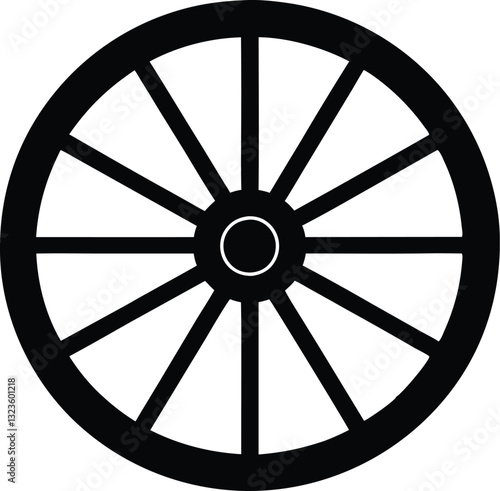 wagon wheel silhouette  icon, wheel vector silhouette