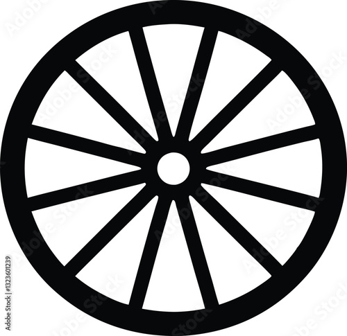 wagon wheel silhouette  icon, wheel vector silhouette