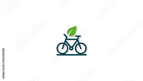 Eco-friendly bicycle with green leaf symbol.