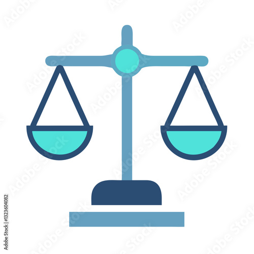 Teal and Dark Blue Balance Scales