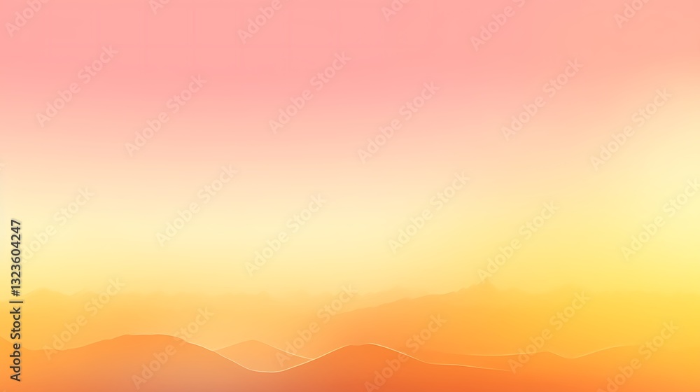 Obraz premium Soft Pastel Sunset Over Gentle Rolling Hills