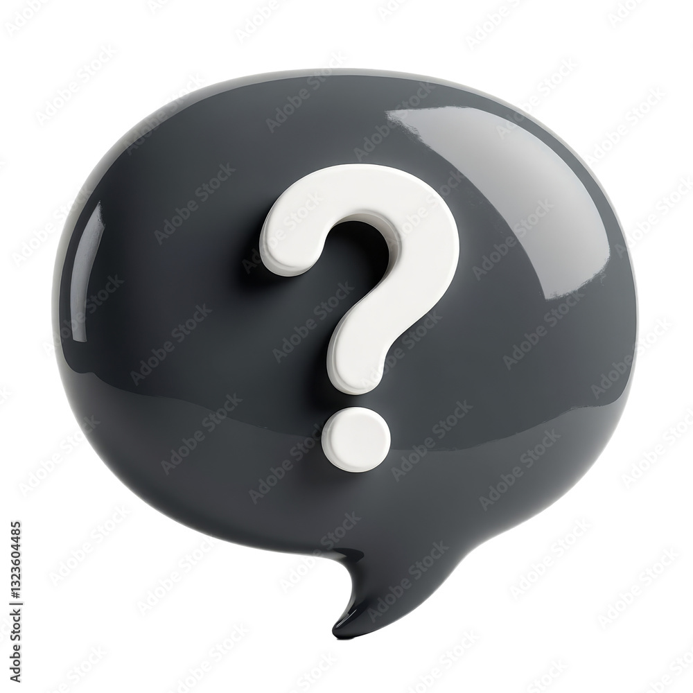 Gray Speech Bubble with a White Question Mark and transparent background Gray Speech Bubble with a White Question Mark and transparent background