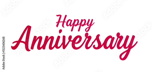 Obraz na płótnie Happy Anniversary Text in Pink Script, transparent background w salonie
