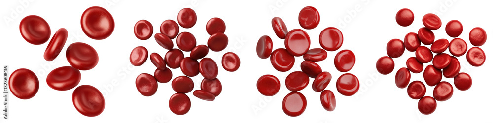 Red blood cells isolated on transparency background, showcasing their smooth texture Red blood cells isolated on transparency background, showcasing their smooth texture