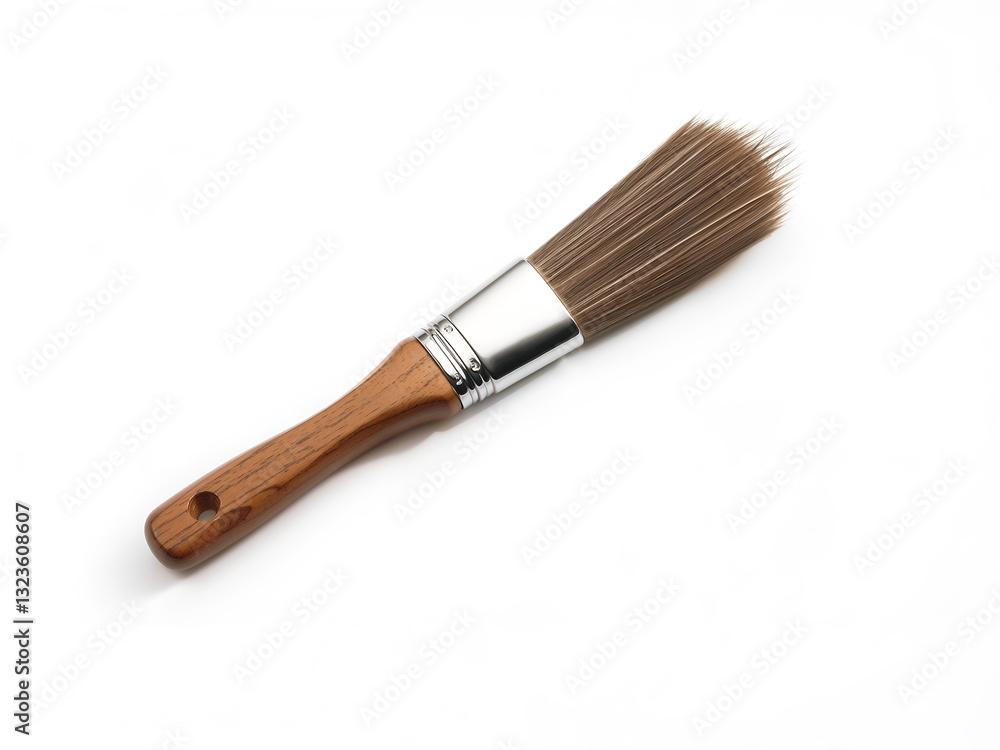 High-quality wooden paintbrush with soft bristles, isolated on white background. Ideal for painting, decorating, and DIY projects. Generative AI High-quality wooden paintbrush with soft bristles, isolated on white background. Ideal for painting, decorating, and DIY projects. Generative AI