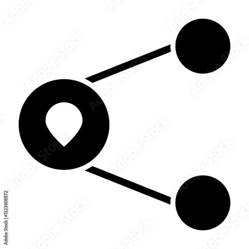 Share Location Vector Glyph Icon Design
