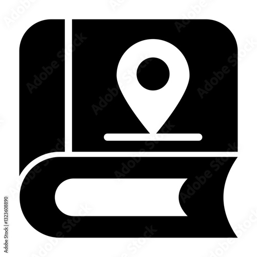 Guide Book Vector Glyph Icon Design