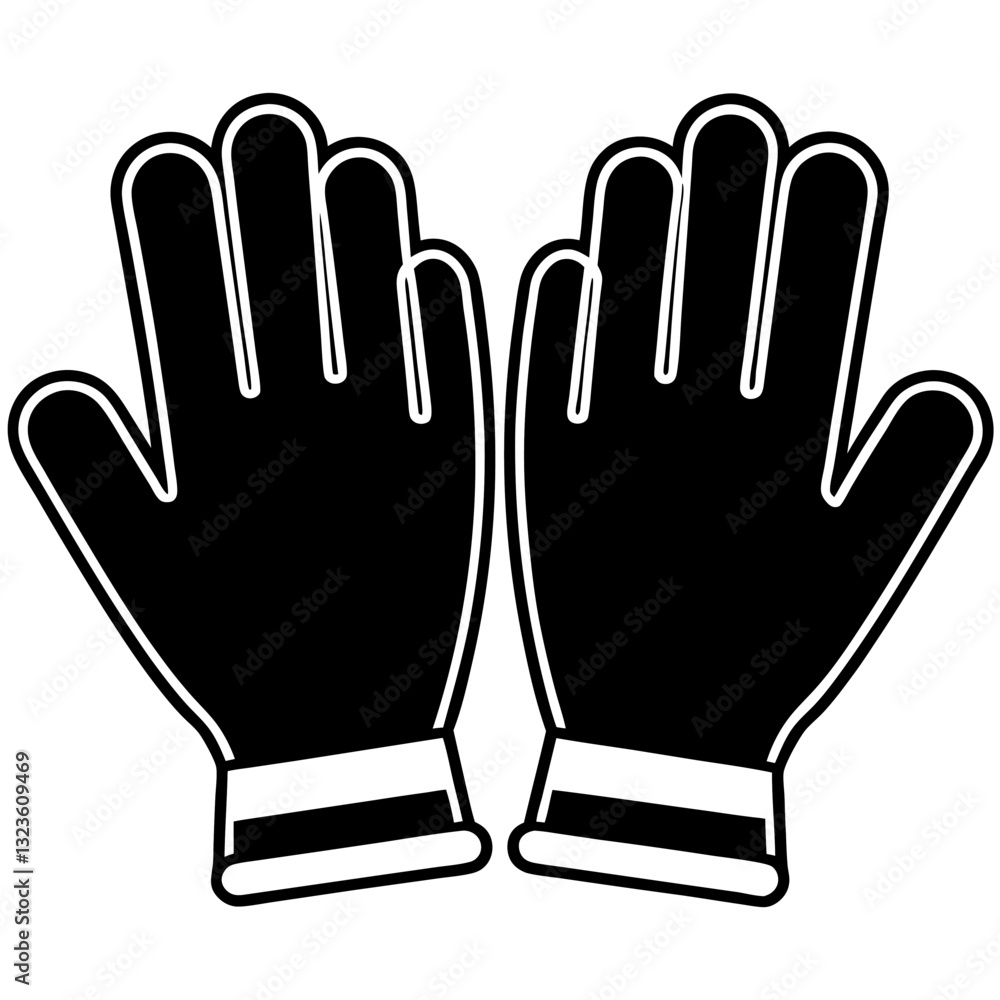 Gloves Silhouette Vector Icon White Background Gloves Silhouette Vector Icon White Background