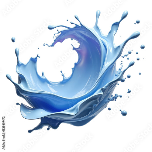 Light Blue Liquid Splash with Transparent Background