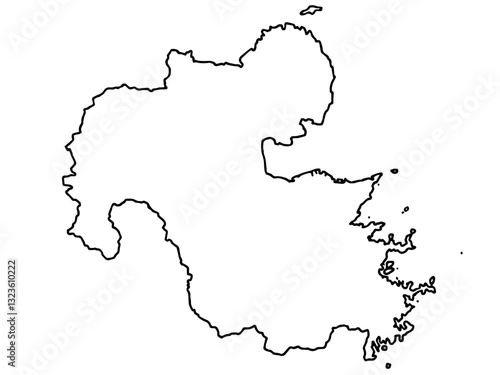 少しゆるい白い大分県地図 九州 西日本