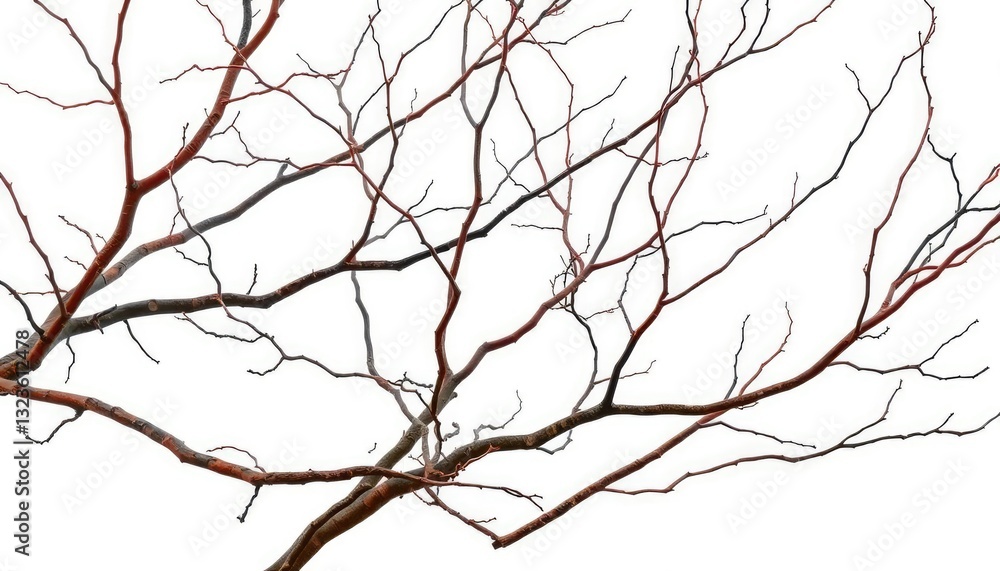 Bare, twisted branches isolated on pure white backdrop, branches, aged Bare, twisted branches isolated on pure white backdrop, branches, aged