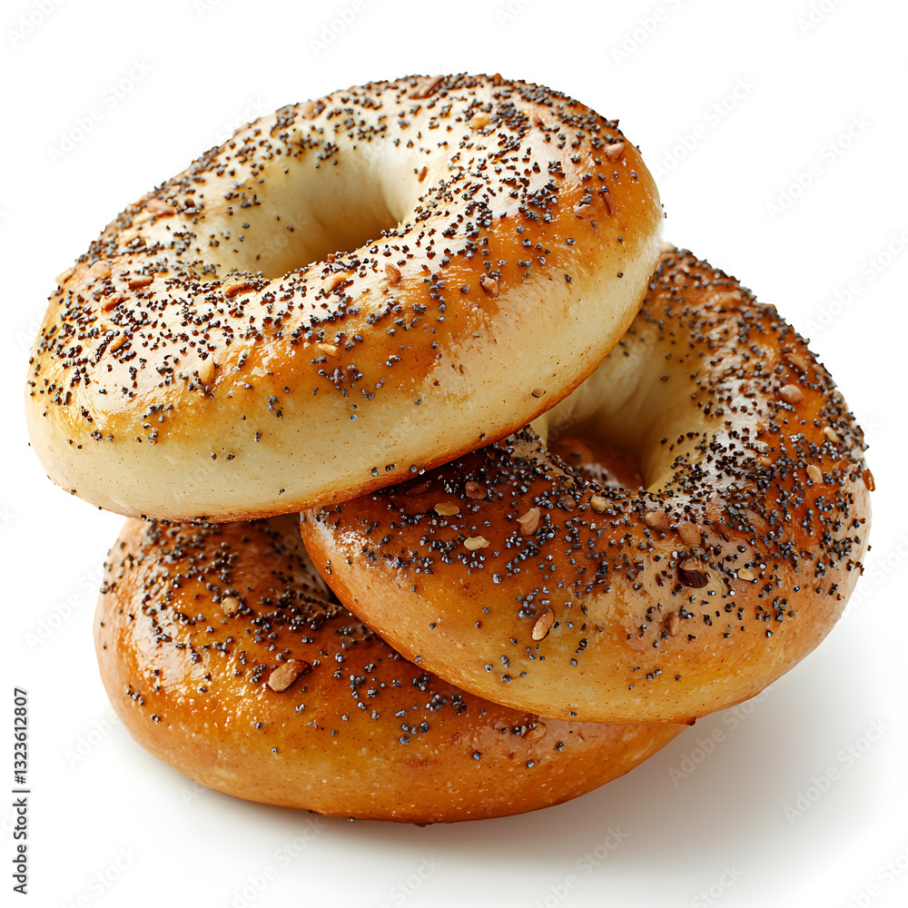 Delicious Homemade Bakery Bagels with Poppy Seeds: Quick Breakfast & Snack Delicious Homemade Bakery Bagels with Poppy Seeds: Quick Breakfast & Snack
