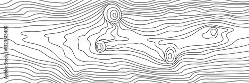 Wood texture imitation, hand drawn wood plank, black lines on white background, vector design, banner