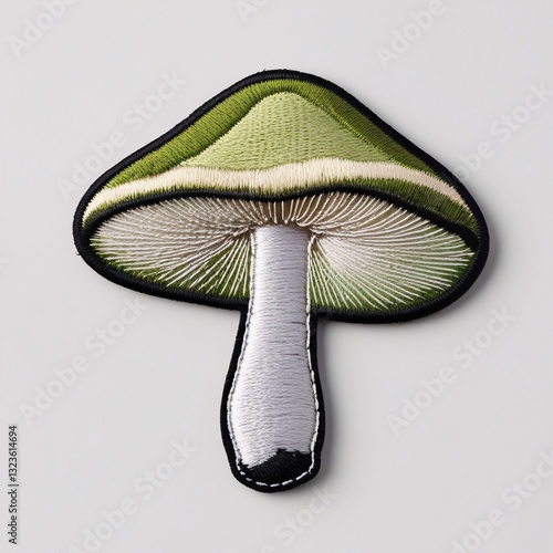 Embroidered Mushroom Patch or , Iron-on or Sew-on Fabric Badge, Realistic Fungi Embroidery Design for Fine Craftsmanship, Decoration, and More