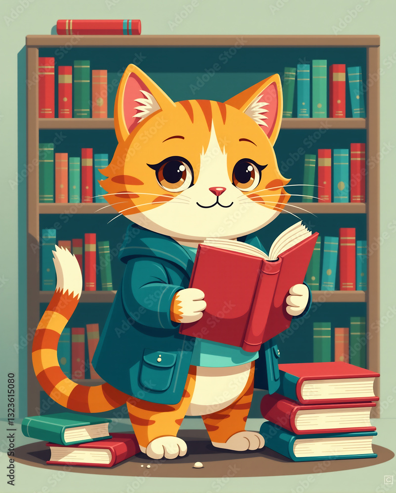 Bookworm Cat Librarian Bookworm Cat Librarian