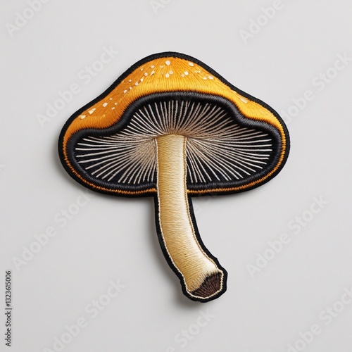 Wallpaper Mural Embroidered Mushroom Patch or , Iron-on or Sew-on Fabric Badge, Realistic Fungi Embroidery Design for Fine Craftsmanship, Decoration, and More Torontodigital.ca