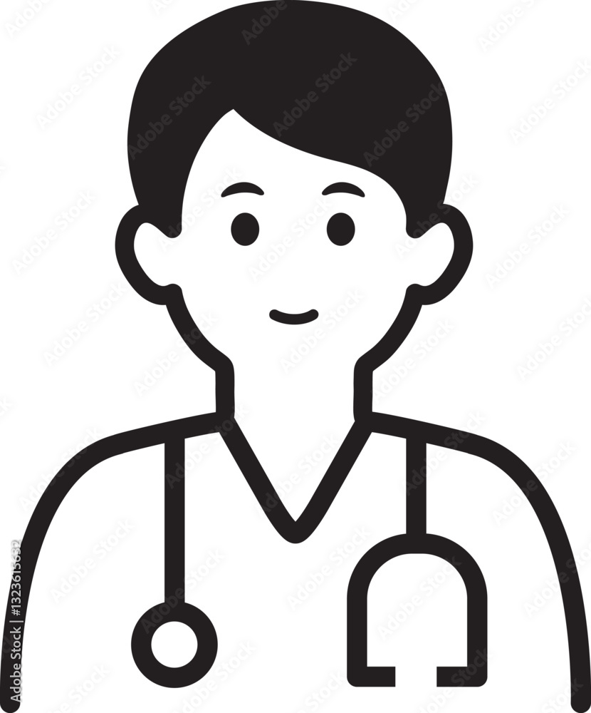 Fototapeta premium character, cartoon, boy, man, doctor, vector, artwork