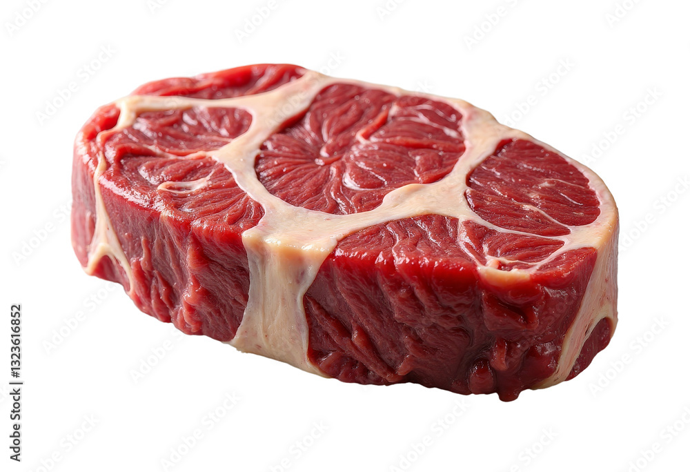 Raw Chuck Steak with Fat Marbling, transparent background