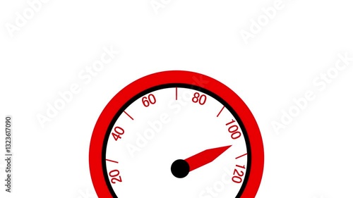 The meter swings back a forth over the critical one value, on transparent background with alpha channel