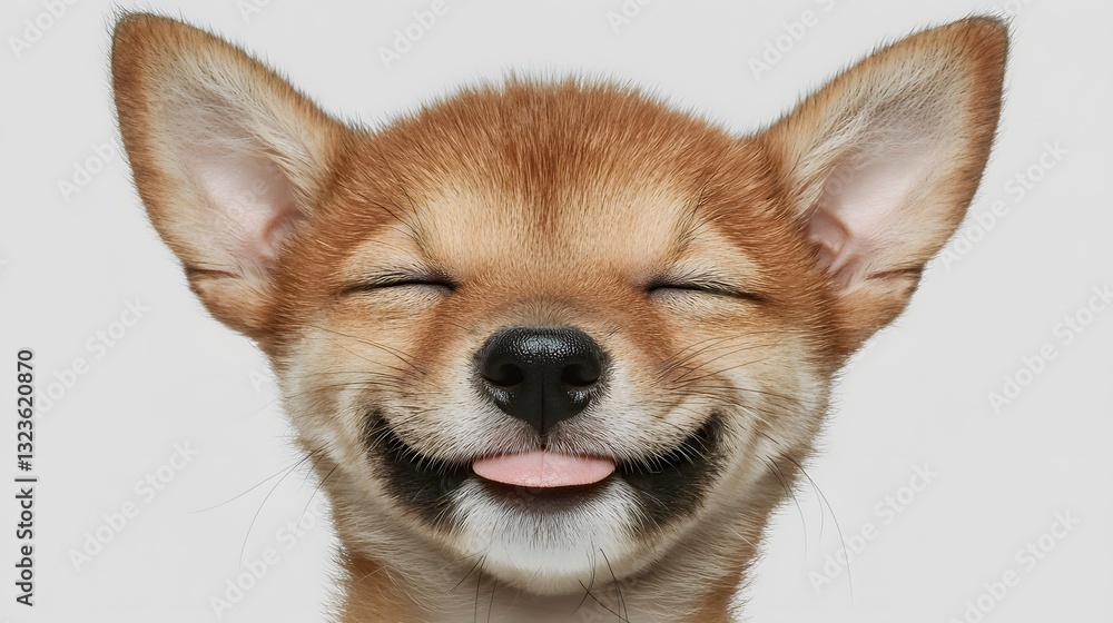 Happy Chihuahua Dog with Smiling Expression and Bright Eyes Against a Neutral Background Happy Chihuahua Dog with Smiling Expression and Bright Eyes Against a Neutral Background