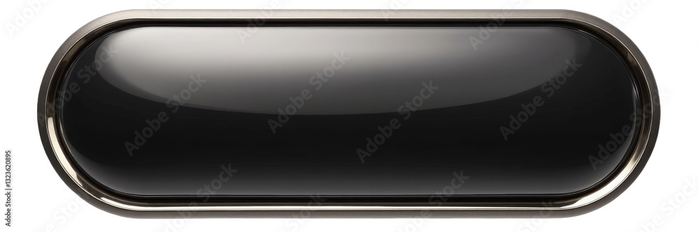 Shiny Black Rounded Rectangle with Chrome Border and Transparent Background Shiny Black Rounded Rectangle with Chrome Border and Transparent Background