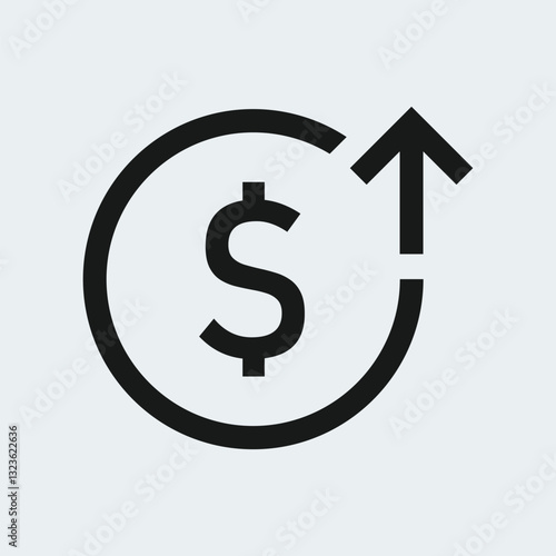Dollar cost value increase. American Dollar money making icon