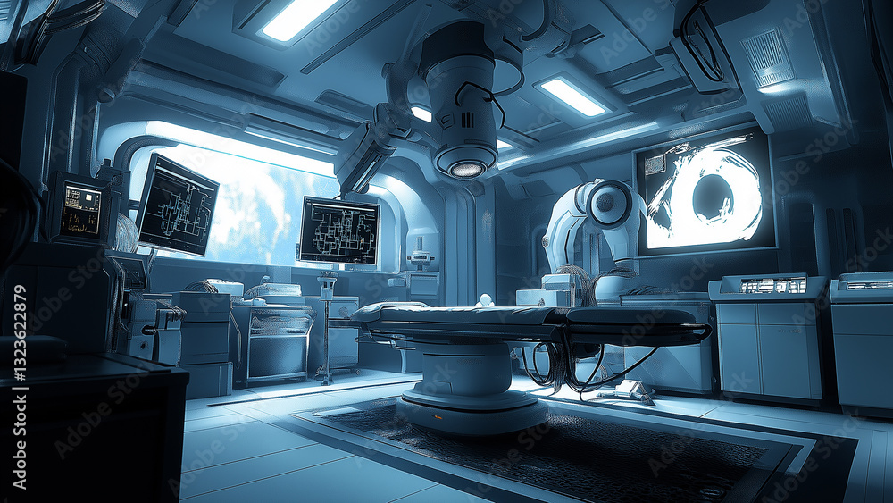 Obraz premium Sci-Fi Inspired Operating Room with Cutting-Edge Equipment